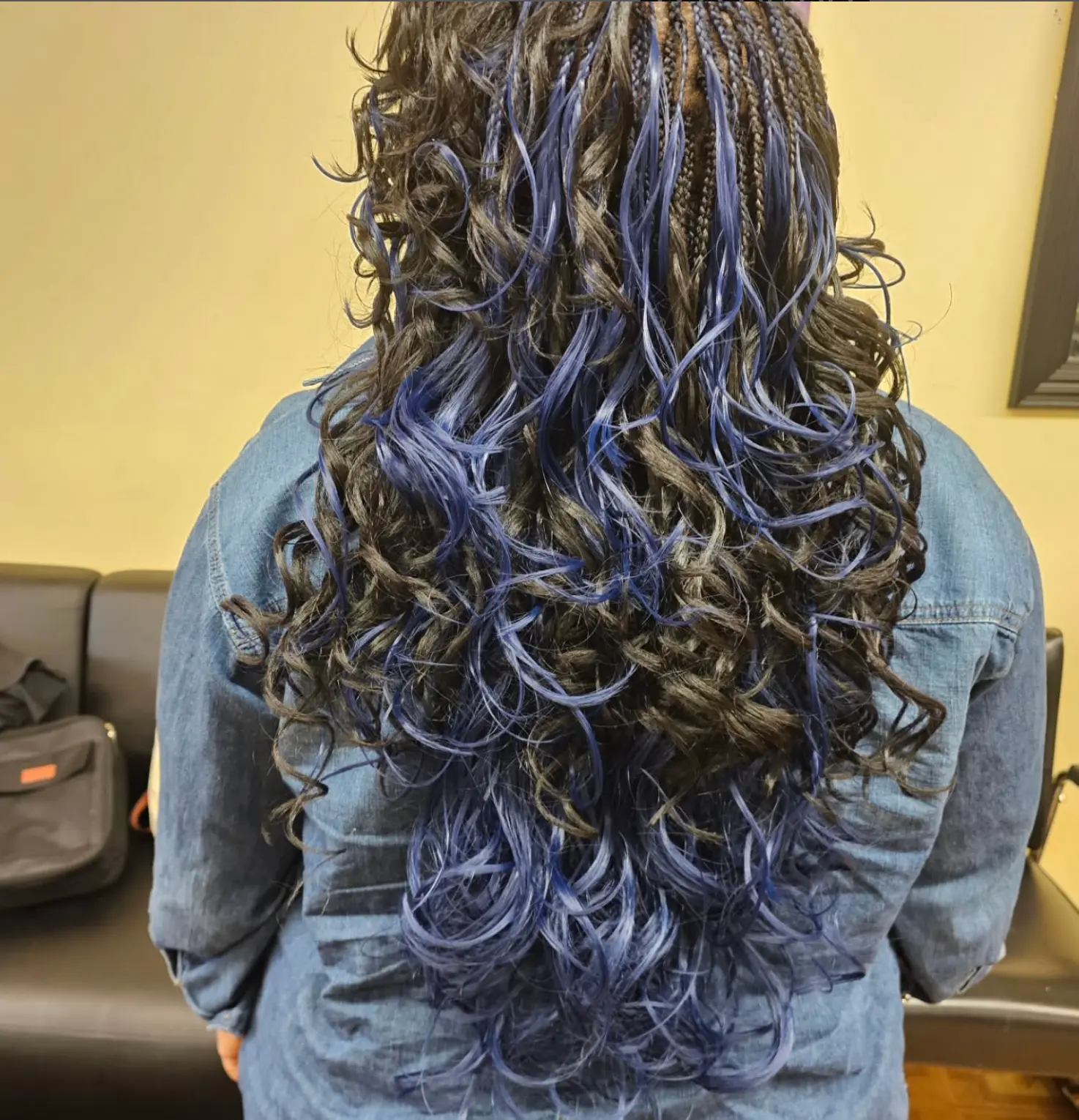 Navy blue ombré boho braids — Gege Hair Salon, Schaumburg